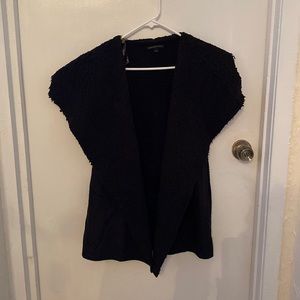 Black sued and fur vest